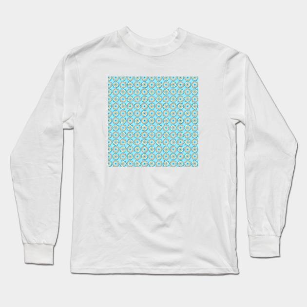 Light Blue Floral Pattern Long Sleeve T-Shirt by FloralPatterns